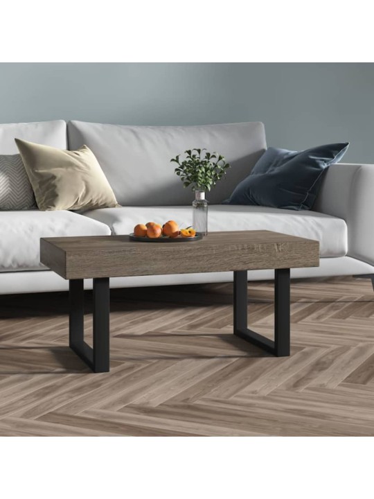 Konferenční stolek šedý a černý 90 x 45 x 40 cm MDF a železo