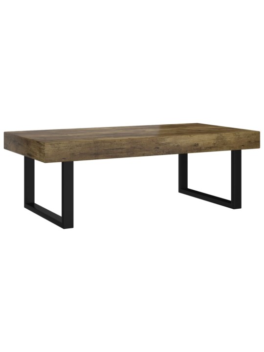 Konferenční stolek tmavě hnědý a černý 120x60x40 cm MDF železo
