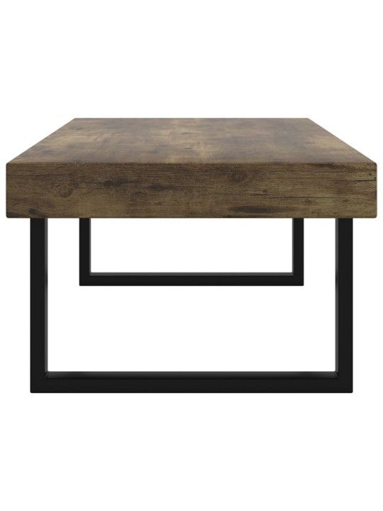 Konferenční stolek tmavě hnědý a černý 120x60x40 cm MDF železo