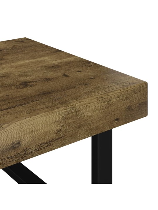 Konferenční stolek tmavě hnědý a černý 120x60x40 cm MDF železo