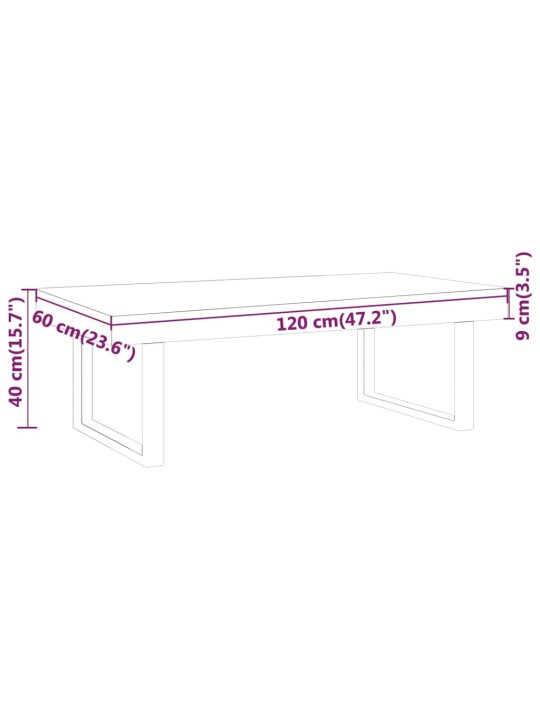 Konferenční stolek tmavě hnědý a černý 120x60x40 cm MDF železo