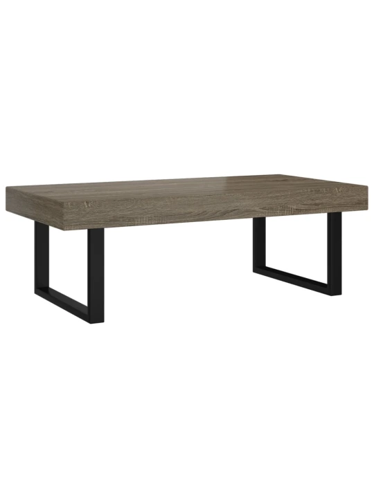 Konferenční stolek šedý a černý 120 x 60 x 40 cm MDF a železo