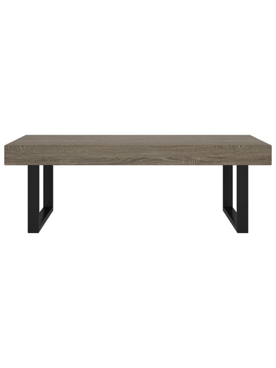 Konferenční stolek šedý a černý 120 x 60 x 40 cm MDF a železo
