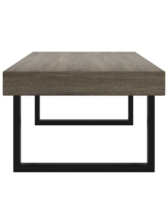Konferenční stolek šedý a černý 120 x 60 x 40 cm MDF a železo