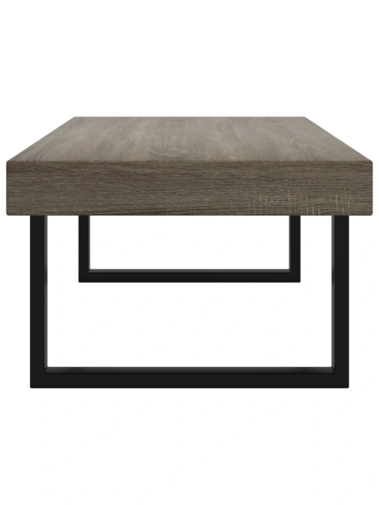 Konferenční stolek šedý a černý 120 x 60 x 40 cm MDF a železo