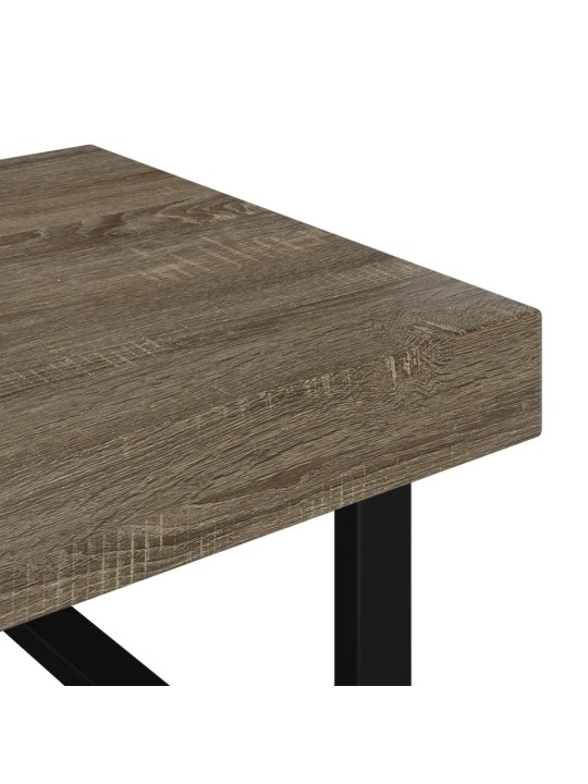 Konferenční stolek šedý a černý 120 x 60 x 40 cm MDF a železo