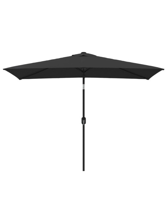 Zahradní slunečník s kovovou tyčí 300 x 200 cm černý