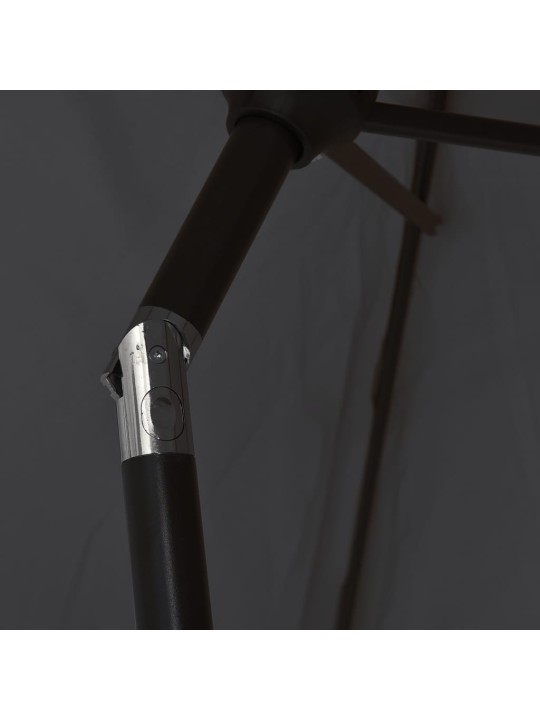 Zahradní slunečník s kovovou tyčí 300 x 200 cm černý