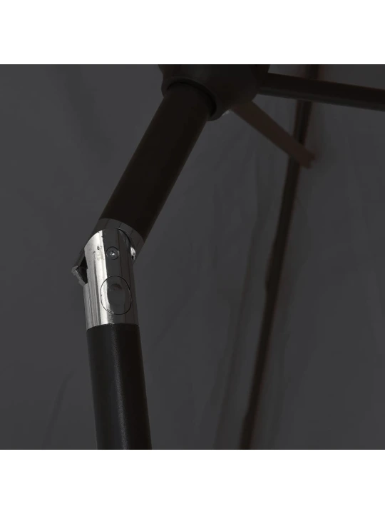 Zahradní slunečník s kovovou tyčí 300 x 200 cm černý