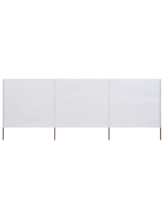 3dílná zástěna proti větru textil 400 x 80 cm pískově bílá