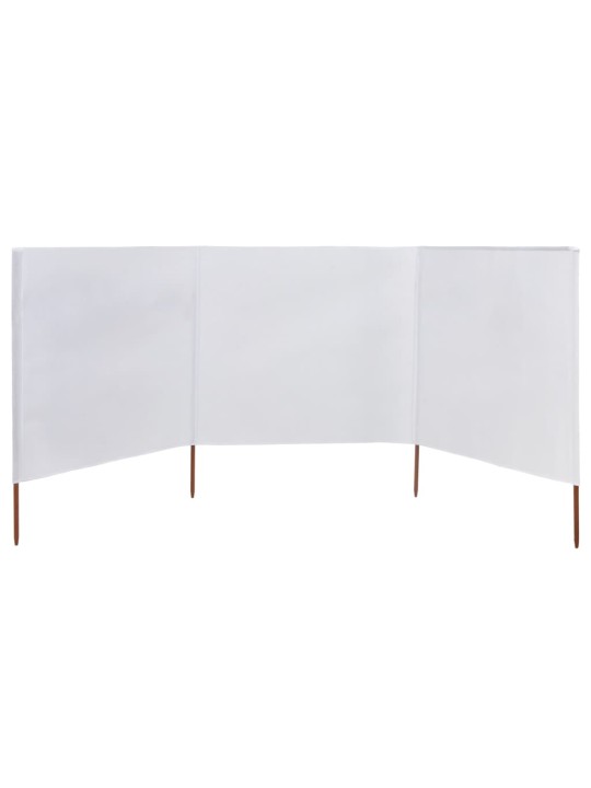 3dílná zástěna proti větru textil 400 x 80 cm pískově bílá