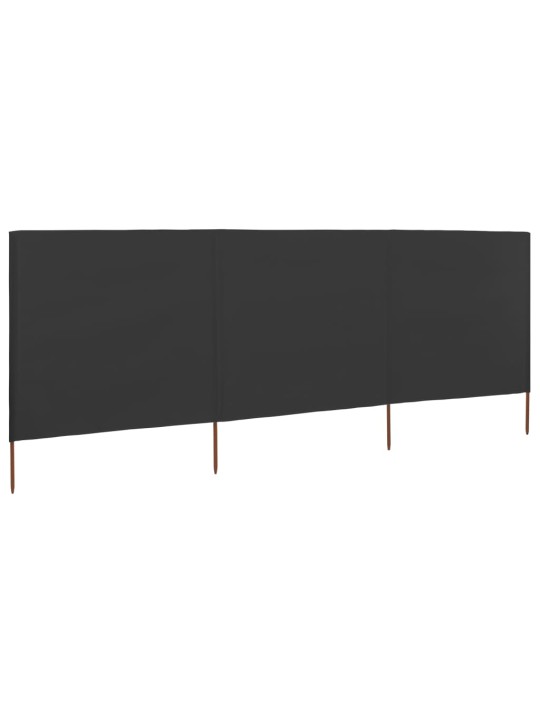 3dílná zástěna proti větru textil 400 x 80 cm antracitová