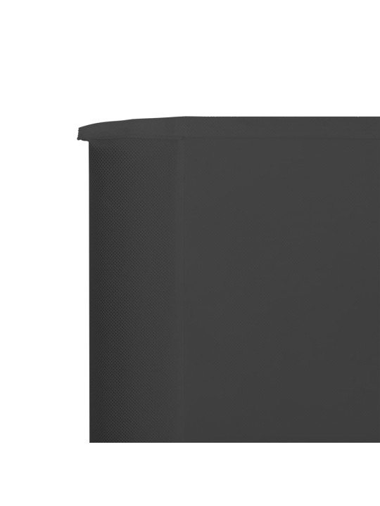 3dílná zástěna proti větru textil 400 x 80 cm antracitová