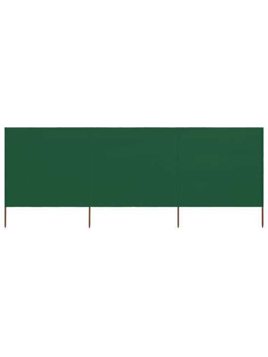 3dílná zástěna proti větru látková 400 x 160 cm zelená
