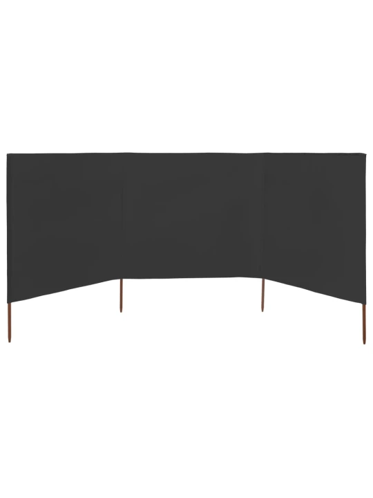 3dílná zástěna proti větru látková 400 x 160 cm antracitová