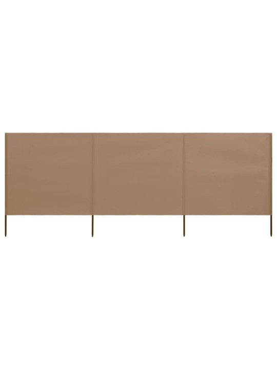 3dílná zástěna proti větru látková 400 x 160 cm taupe
