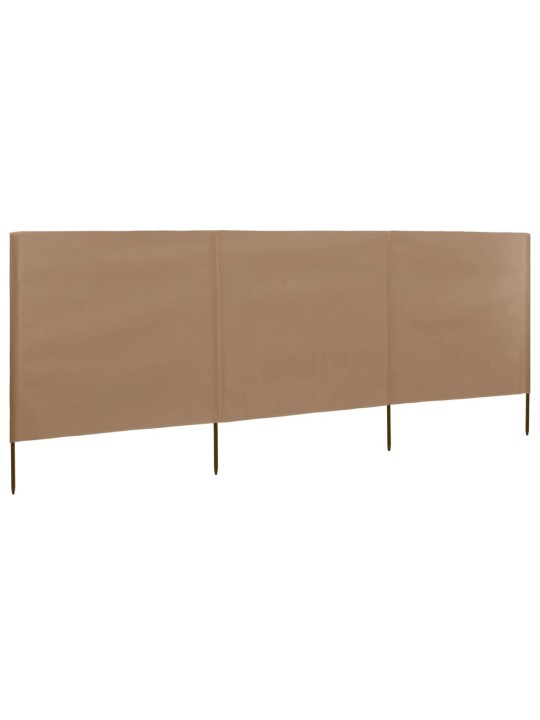 3dílná zástěna proti větru látková 400 x 160 cm taupe