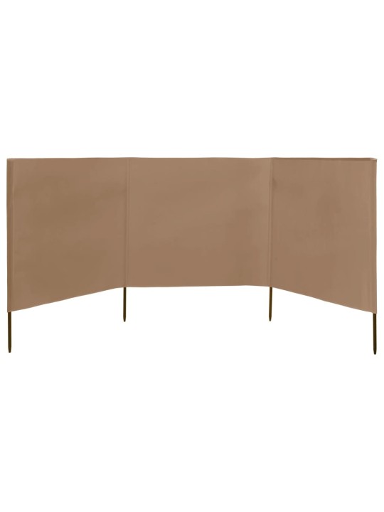 3dílná zástěna proti větru látková 400 x 160 cm taupe