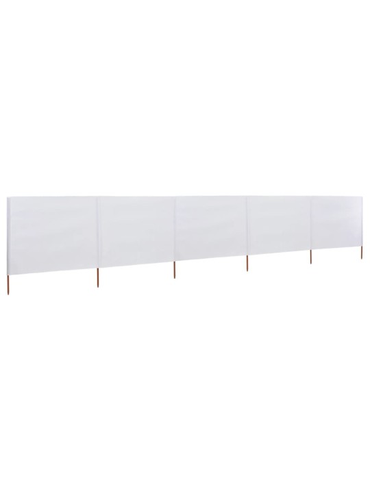 5dílná zástěna proti větru látková 600 x 80 cm pískově bílá