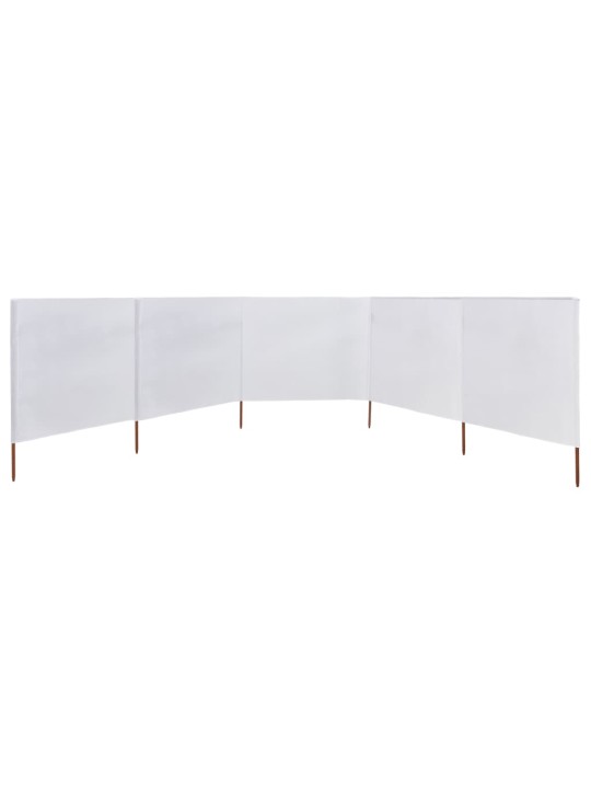 5dílná zástěna proti větru látková 600 x 80 cm pískově bílá