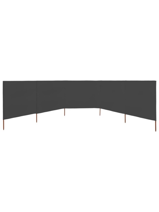 6dílná zástěna proti větru látková 600 x 80 cm antracitová