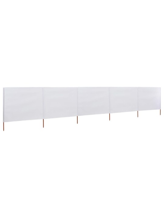 5dílná zástěna proti větru textil 600 x 120 cm pískově bílá