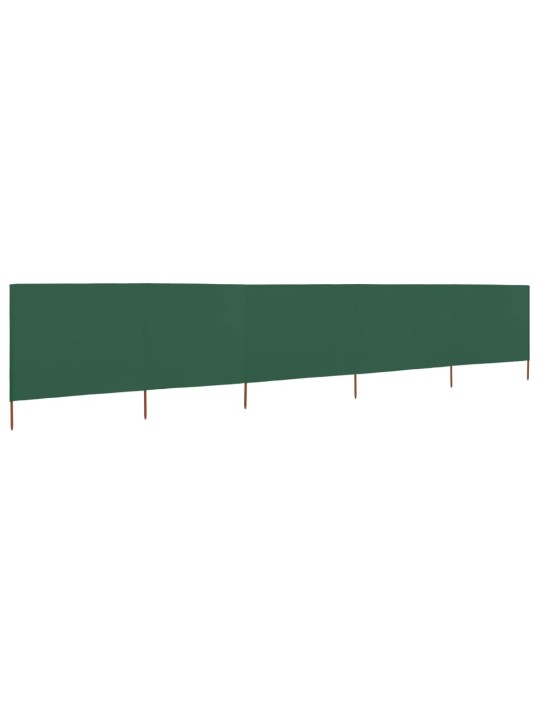 5dílná zástěna proti větru textil 600 x 120 cm zelená
