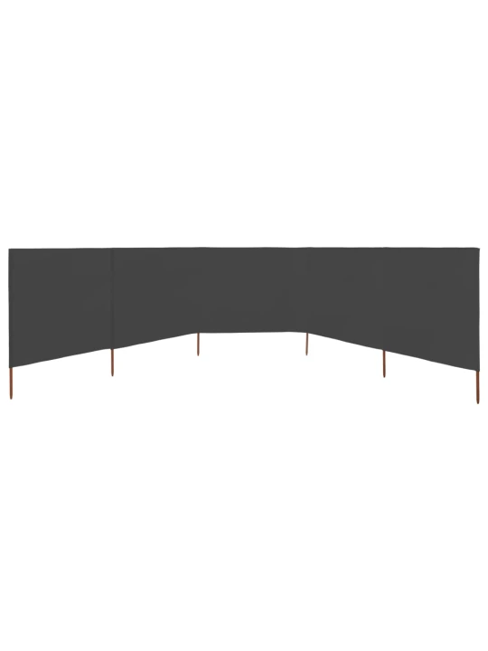 5dílná zástěna proti větru textil 600 x 120 cm antracitová