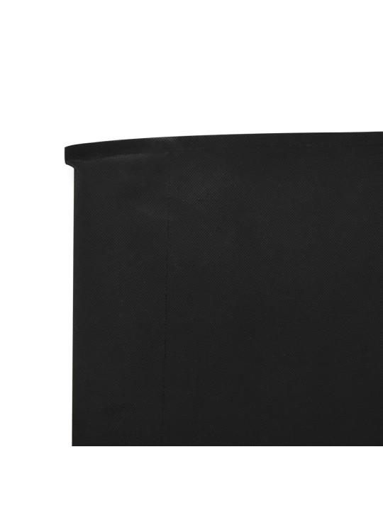 5dílná zástěna proti větru textil 600 x 120 cm černá