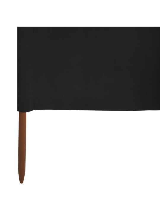 5dílná zástěna proti větru textil 600 x 120 cm černá