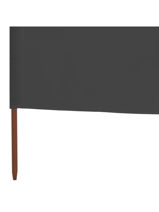 5dílná zástěna proti větru textil 600 x 160 cm antracitová