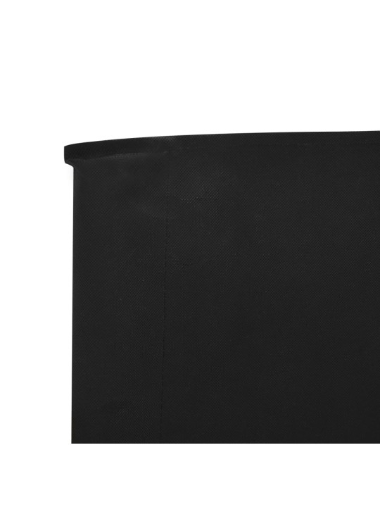 6dílná zástěna proti větru látková 800 x 80 cm černá
