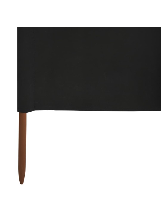 6dílná zástěna proti větru látková 800 x 80 cm černá