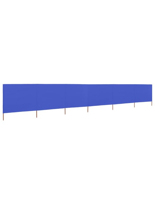 6dílná zástěna proti větru látková 800 x 80 cm azurově modrá