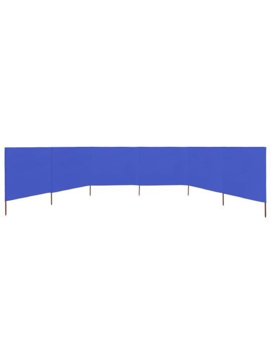 6dílná zástěna proti větru látková 800 x 80 cm azurově modrá
