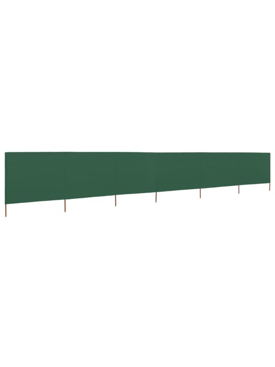 6dílná zástěna proti větru látková 800 x 120 cm zelená