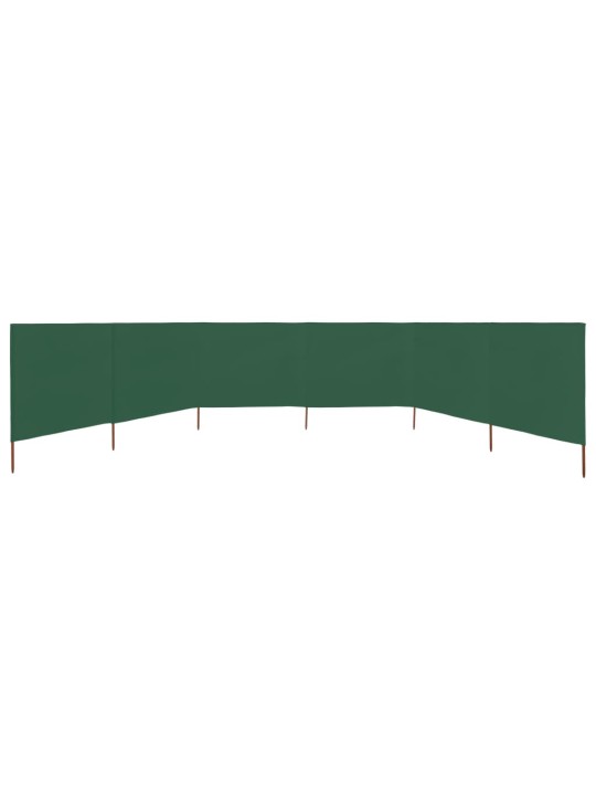 6dílná zástěna proti větru látková 800 x 120 cm zelená