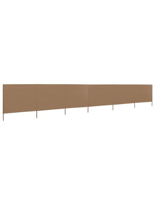 6dílná zástěna proti větru látková 800 x 120 cm taupe