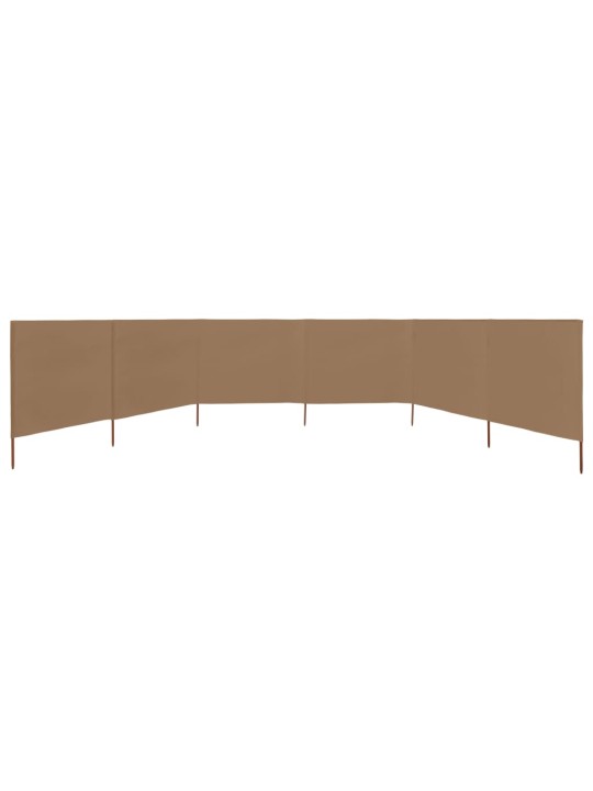 6dílná zástěna proti větru látková 800 x 120 cm taupe