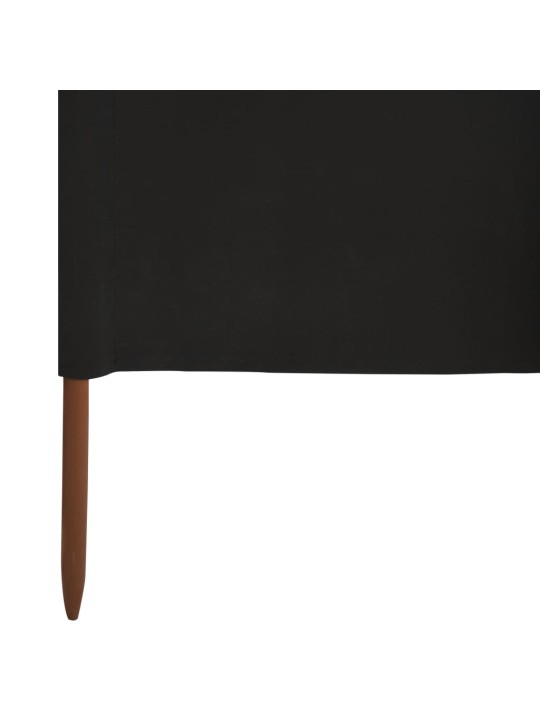 6dílná zástěna proti větru látková 800 x 160 cm černá