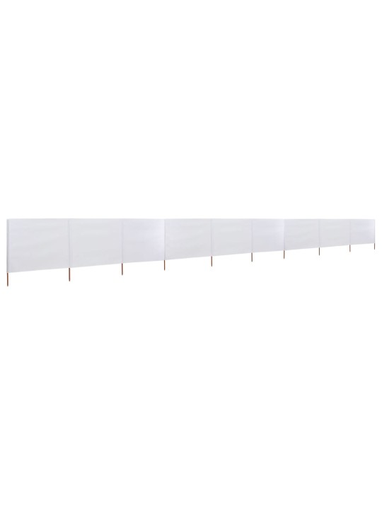 9dílná zástěna proti větru textil 1200 x 120 cm pískově bílá