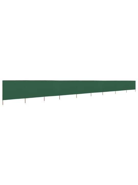 9dílná zástěna proti větru textil 1200 x 120 cm zelená