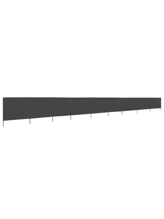 9dílná zástěna proti větru textil 1200 x 120 cm antracitová
