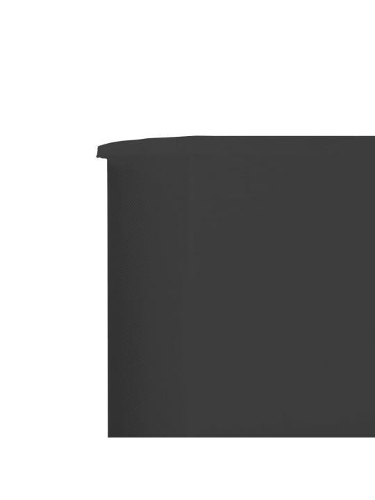 9dílná zástěna proti větru textil 1200 x 120 cm antracitová