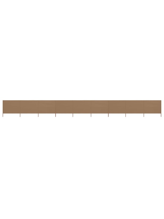 9dílná zástěna proti větru textil 1200 x 120 cm taupe