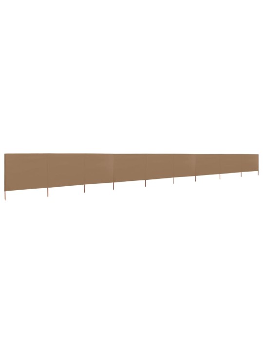 9dílná zástěna proti větru textil 1200 x 160 cm taupe