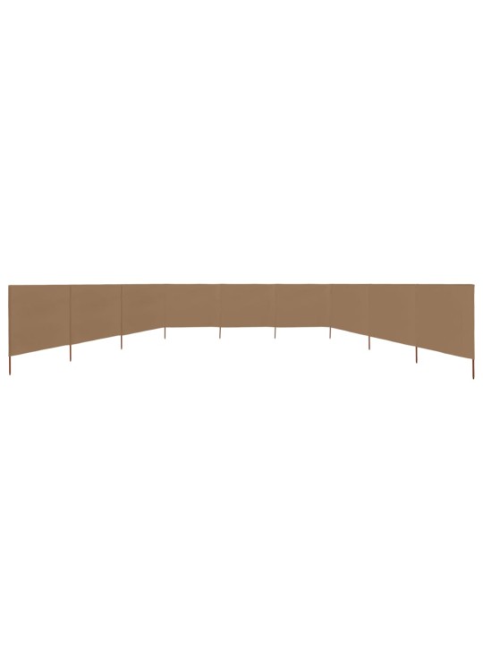 9dílná zástěna proti větru textil 1200 x 160 cm taupe