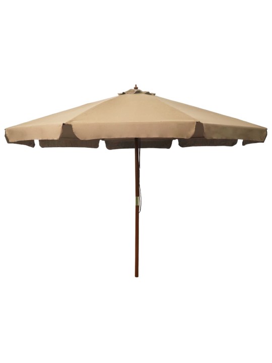 Zahradní slunečník s dřevěnou tyčí 330 cm barva taupe