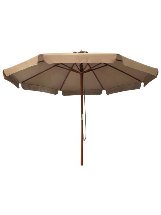 Zahradní slunečník s dřevěnou tyčí 330 cm barva taupe