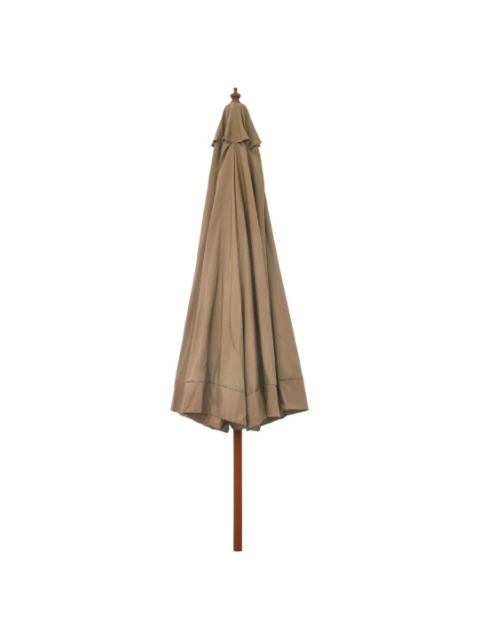 Zahradní slunečník s dřevěnou tyčí 330 cm barva taupe
